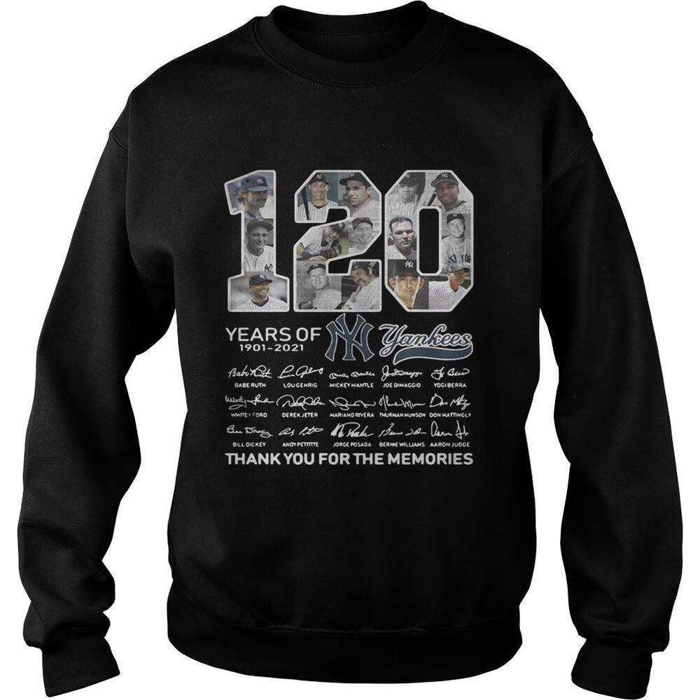 120 Years Of New York Yankees Signature Thank You For The Shirt